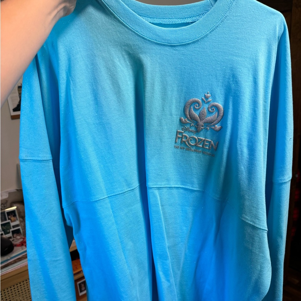 Blue Broadway Frozen spirit jersey, size large.